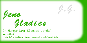 jeno gladics business card